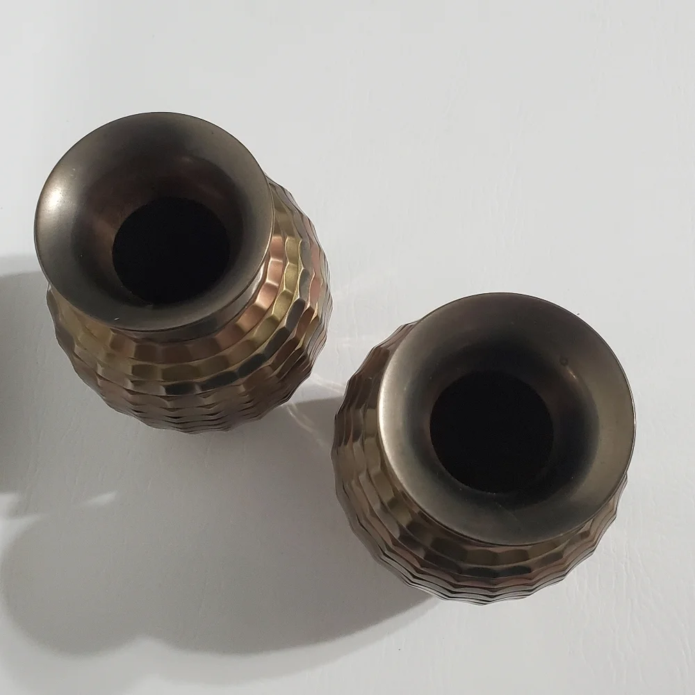 Brass Vases Set of Two Made in India Metal